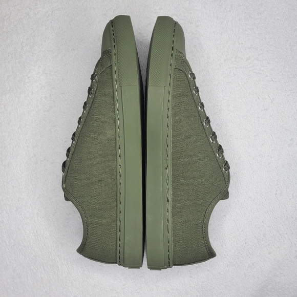 Nothing New Olive Green Canvas Classic Low Top Sneakers - Picture 9 of 14